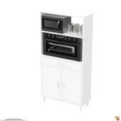 Modilayn VİO Fırın Dolabı (75x163,4x32.5 cm) Çekmeceli Kapaklı Mini/Midi Mikrodalga Mutfak Dolabı - 7