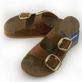 Birkenstock Arizona Gold Tokalı Yumuşak Kemer Kahve Kadın Terlik - 4
