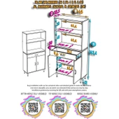 Modilayn VİO Fırın Dolabı (65x163,4x32.5 cm) Çekmeceli Kapaklı Mini/Midi Mikrodalga Mutfak Dolabı - 5