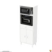 Modilayn VİO Fırın Dolabı (65x163,4x32.5 cm) Çekmeceli Kapaklı Mini/Midi Mikrodalga Mutfak Dolabı - 7