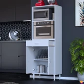 Modilayn VİO Fırın Dolabı (60x163,4x32.5 cm) Çekmeceli Kapaklı Mini/Midi Mikrodalga Mutfak Dolabı - 3