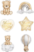 Ayıcık Retro Yenilebilir Cupcake ve Pasta Resim Baskı - 1