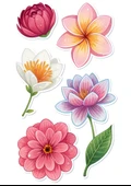Çiçek Yenilebilir Cupcake ve Pasta Resim Baskı - 1