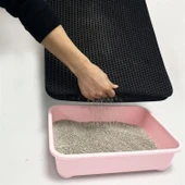 BUFFER® Kedi Tuvalet Önü Kum Toplayıcı Temizleyici Elekli Gri Paspas - 4