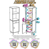 Modilayn VİO Fırın Dolabı (40x163,4x32.5 cm) Çekmeceli Kapaklı Mini/Midi Mikrodalga Mutfak Dolabı - 5