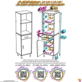 Modilayn VİO Fırın Dolabı (40x163,4x32.5 cm) Çekmeceli Kapaklı Mini/Midi Mikrodalga Mutfak Dolabı - 4