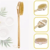 BUFFER® Doğal At Kılı Selülit Karşıtı Sapı Çıkabilen Ahşap Banyo Fırçası - 1