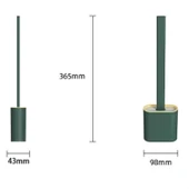 BUFFER® Duvara Monte Edilebilir Kapaklı Askılı Klozet Yumuşak Silikon Başlıklı Tuvalet Fırçası Seti - 5