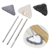 BUFFER® Teleskopik Saplı 150 cm Üçgen Mop Cam Duvar Tavan Fayans Parke Temizleyici Mop - 1