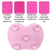 BUFFER® Pratik Kolay Makyaj Fırçası Temizleme Matı Aparatı Aleti - 8