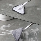 BUFFER® Teleskopik Saplı 150 cm Üçgen Mop Cam Duvar Tavan Fayans Parke Temizleyici Mop - 2