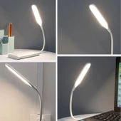 BUFFER® USB Girişli 14 Ledli 3 Kademeli Dokunmatik Masa/Kitap Okuma Lambası Ledi Beyaz - 5