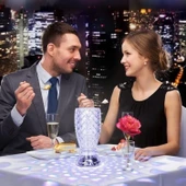 BUFFER® Balık Süzgeç Model USB Şarjlı Kumandalı 16Farklı Işık Modlu Masa Üstü Kristal Akrilik Led - 4