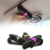 BUFFER® Araç İçi Güneşliğe Takılan 2'li Gözlük,Kart,Para Takmalık Aparat - 4