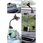 BUFFER® Akrobat Cama Sabitlenen Güçlü Vakumlu 360 Derece Dönen Tüm Modellere Uyan Oto Telefon Tutucu - 6