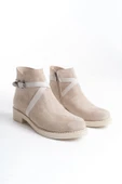 JET-ALMILA Fermuarlı Lastikli Ortopedik Taban Topuklu Süet Kadın Bot  STT - Ten thumbnail 4