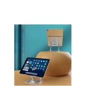 BUFFER® 360 Derece Dönebilen Yükseltilmiş Masaüstü Ayarlanabilir  Metal Tablet Standı - 7