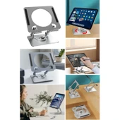 BUFFER® 360 Derece Dönebilen Yükseltilmiş Masaüstü Ayarlanabilir  Metal Tablet Standı - 6