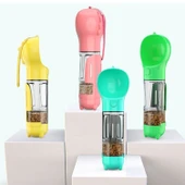 BUFFER® Taşınabilir Hazneli Mama Kaplı ,Kaka Poşetli Kedi,Köpek Suluğu-300ml - 3