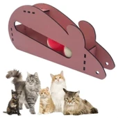 BUFFER®  Fare Kedi Oyunu Ahşap 2 Toplu Kedi Oyuncağı Tahta Kedi Oyunu Tahta Fare Ve Toplu Oyuncak - 1