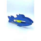 BUFFER®  Kediler İçin Ahşap 2 Toplu Eğimli  Sevimli Balık Şeklinde Eğitim Amaçlı Oyuncak - 7