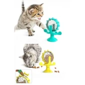 Buffer® Vantuzlu Zilli İnteraktif Dönebilen Mama Kaplı Renkli Eğlenceli Eğitici Kedi Oyuncağı - 7