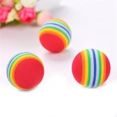 Buffer® 3lü Gökkuşağı Sünger Kedi Köpek Çiğneme Oyun Topu 4,2 cm - 3