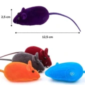 BUFFER® 2li Evcil Hayvan Eğitim Sevimli Elastik Kedi Fare Yakalama İnteraktif Sesli Eğitim Oyuncağı - 3