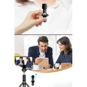 BUFFER® Type C Uyumlu İphone Dönüştürücülü Kablosuz Yaka Mikrofonu Android ve İphone Uyumlu Mini Mikrofon - 7