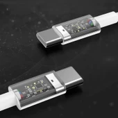 BUFFER® Apple 15/15 Pro Type-C to Type-C Hasır Örgü Hızlı Şarj Kablosu (1m) - 3