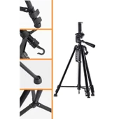 BUFFER® Telefon ve Fotoğraf Makinası Takılabilen Bluetooth Kumandalı 146 cm Tripod - 8