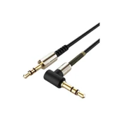 BUFFER®  3.5mm AUX Kablosu Jak Erkek Erkek L Tipi 1 Metre Ses Aktarım Kablosu - 7