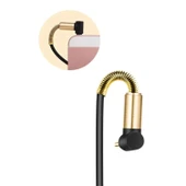 BUFFER®  3.5mm AUX Kablosu Jak Erkek Erkek L Tipi 1 Metre Ses Aktarım Kablosu - 8