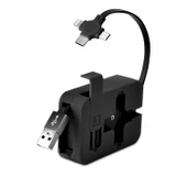 BUFFER® Cep Tipi Telefon Tutuculu Makaralı Uzayıp Kısalabilen 3'ü 1 Arada USB Şarj Kablosu - 6