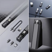 BUFFER® Cep Tipi 60W Bas Aç Type-C,İphone Şarj,Micro USB Hızlı Şarj Data Kablo Seti - 1