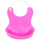 BUFFER® Çocuk Bebek Mama Önlüğü Dökülme Engelleyici Bükülebilir Pembe - 2