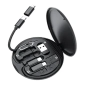 BUFFER® 60w Destekli Kablo Kutusu Seyahat Kablo Seti 5'i 1 arada USB Type-C Şarj Kablosu Seti - 1