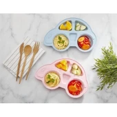 BUFFER® Bebekler İçin Araba Şeklinde Sevimli Mama Tabağı Çocuk Tabldot - 8