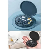 BUFFER® 60w Destekli Kablo Kutusu Seyahat Kablo Seti 5'i 1 arada USB Type-C Şarj Kablosu Seti - 7