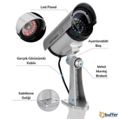 BUFFER® %100 Gerçekçi İç ve Dış Mekan İçin Sahte Güvenlik Kamerası - 6