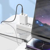 BUFFER® Led Işık Uçlu Sağlam İp Kablolu USB to Lightning Hızlı Şarj Kablosu - 3