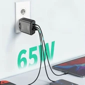 BUFFER® 65W Hızlı Şarj Edebilen TYPE C uçlu Şarj Aleti - 3