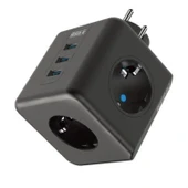 BUFFER® Isıya Dayanıklı Termal Akım Korumalı ve Çocuk Korumalı 3 Priz Girişli 3 USB Girişli Küp Priz - 3