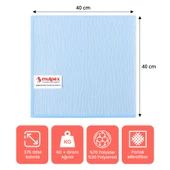 Mulpex Mikrofiber Temizlik Bezi 20 Adet - 40x40 cm, 375 GSM, Parlak Dokulu, 60 gr ±2, Yüksek Emici, İz Bırakmaz - 7