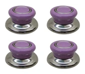 4 Adet Lila Tencere Tava Sahan Cam/Metal Kapak Kulpu thumbnail 1