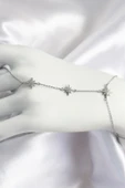 Pirinç Zirkon Taşlı Kutup Yıldızı Model Gümüş Renk Kadın Şahmeran - 1