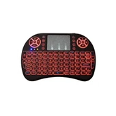 Smart Tv Box Ps3 Uyumlu Kablosuz Dokunmatik Işıklı Şarjlı Touchpadli Mini Q Klavye - 5