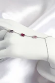 Pirinç Renkli Zirkon Taşlı Dikdörtgen Model Gümüş Renk Kadın Şahmeran - 1