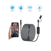 5 Metre Endoskop Yılan Video Kamera Ios Ve Android Uyumlu Led’li 8 Mm Sert Kablo 2mp - 1
