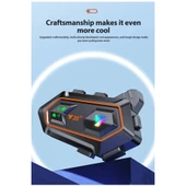 Y20 2x 1000m Telsiz Mesafeli 2 Kişi Bağlantılı Bluetooth Kask Kulaklık Fenerli İntercom - 2